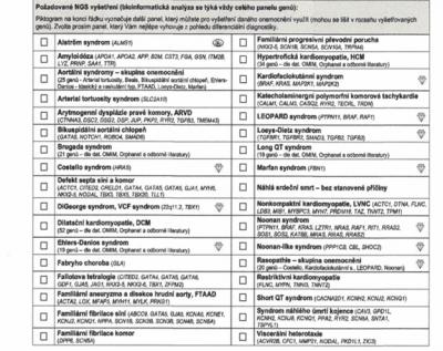 Obr. 4  Panel vyeten 214 gen pro onemocnn a vady srdce, analyzovanch pomoc metody NimbleGene Sequence capture