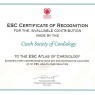 ESC certifikát za přínos u ESC studie Atlas